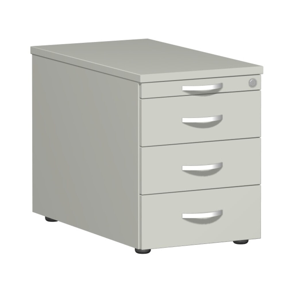 Obrázek produktu: Kontejner na kolečkách Lissabon, VxŠxH 566 x 800 x 430 mm, 3 kovové vysouvací boxy, světle šedá