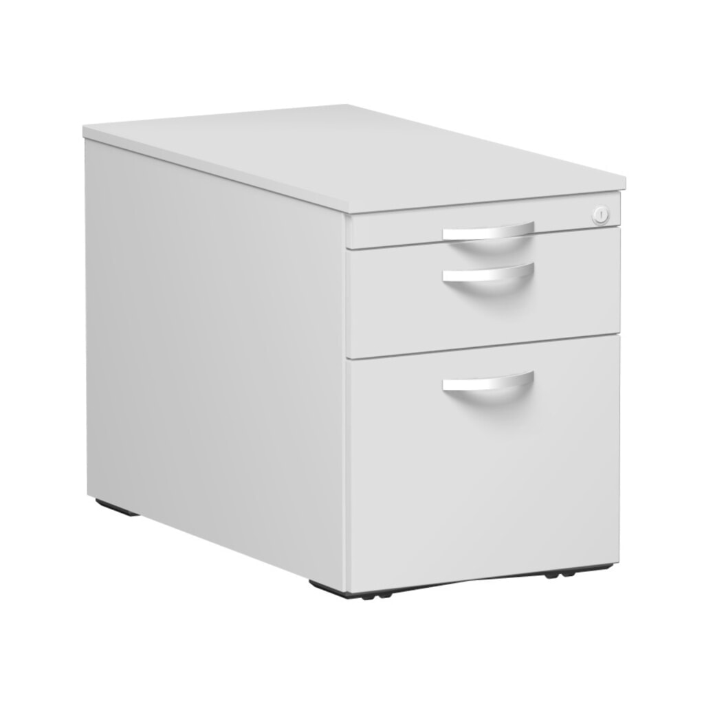 Obrázek produktu: Kontejner na kolečkách Lissabon se závěsným registrem, VxŠxH 566 x 800 x 430 mm, kovové vysouvací boxy, světle šedá
