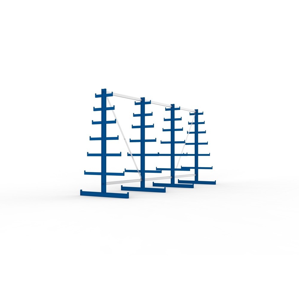 Číslo obrázku produktu 4: Kompletní balení konzolového regálu META, oboustranný, nosnost na rameno 150 kg, VxŠxH 2 000 x 4 105 x 1 090 mm, 4 stojany