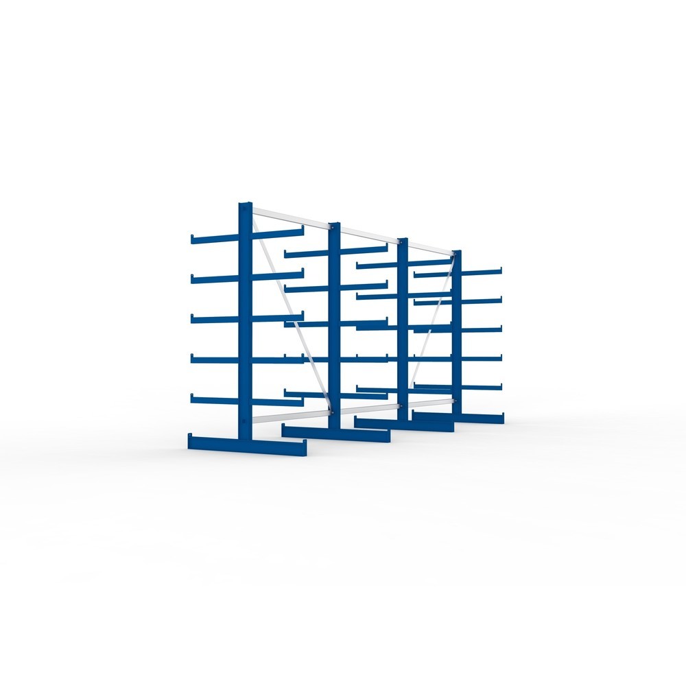 Číslo obrázku produktu 7: Kompletní balení konzolového regálu META, oboustranný, nosnost na rameno 200 kg, VxŠxH 2 000 x 4 105 x 1 150 mm, 4 stojany