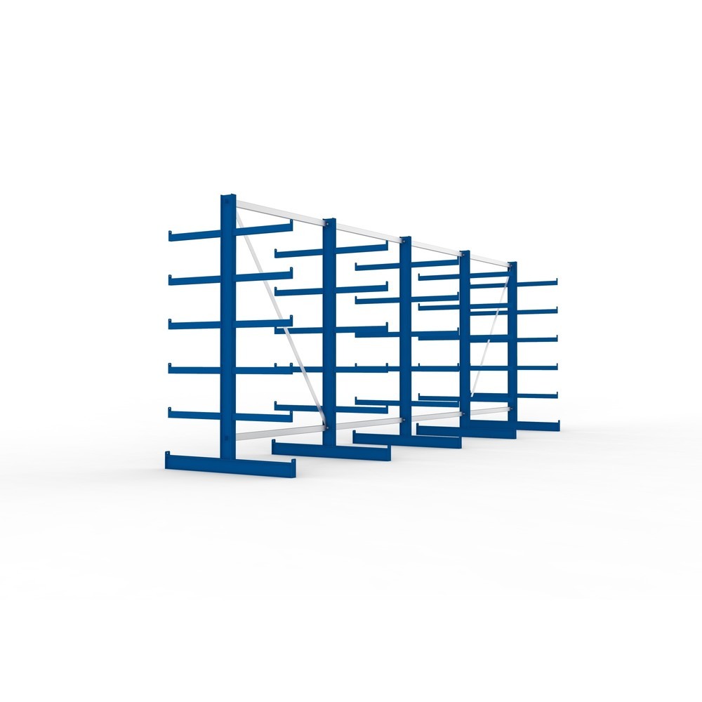 Číslo obrázku produktu 4: Kompletní balení konzolového regálu META, oboustranný, nosnost na rameno 200 kg, VxŠxH 2 000 x 5 455 x 1 150 mm, 5 stojanů