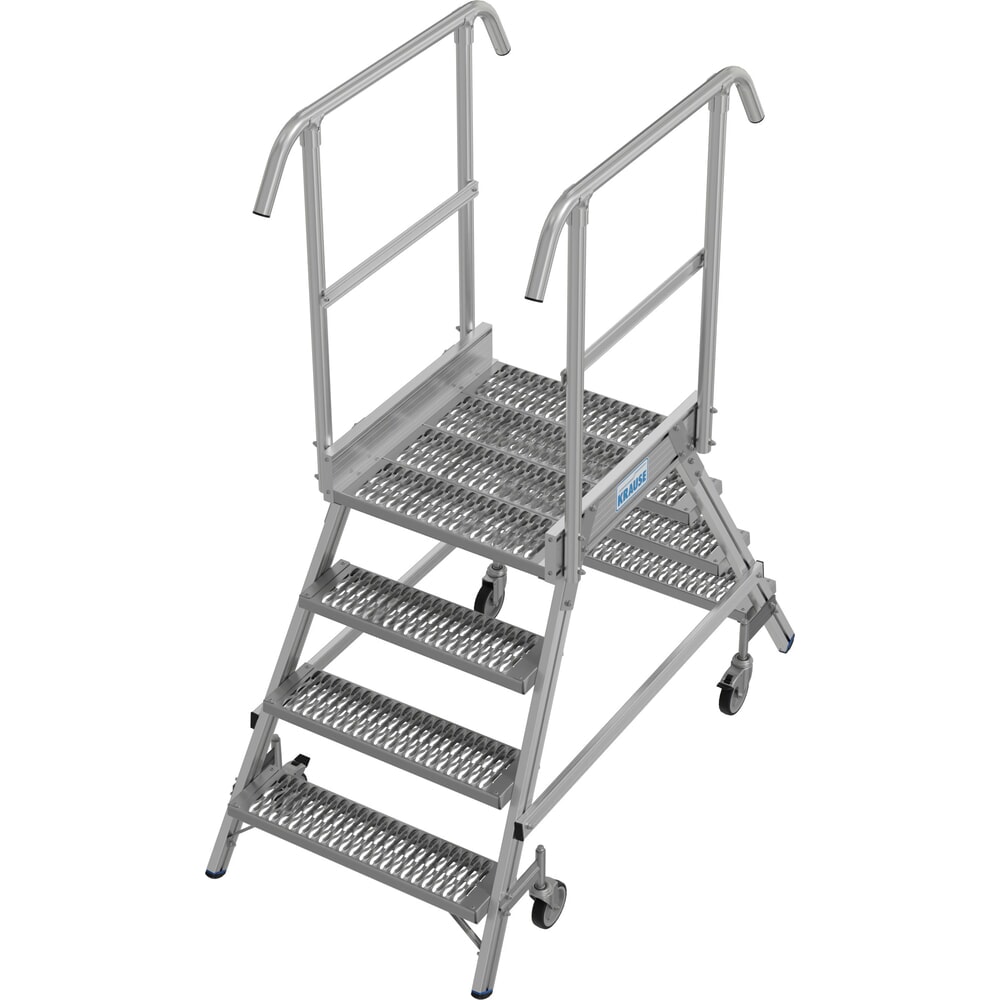 Obrázek produktu: Mobilní plošinový žebřík splošinou KRAUSE® STABILO, oboustranný přístup, profilový rošt R13, 2 x 4 stupně