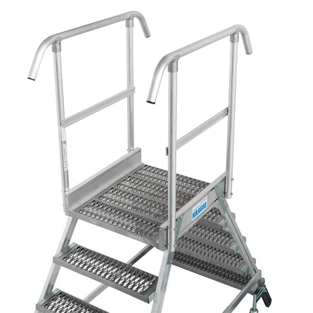 Číslo obrázku produktu 13: Mobilní plošinový žebřík splošinou KRAUSE® STABILO, oboustranný přístup, profilový rošt R13, 2 x 7 schodů