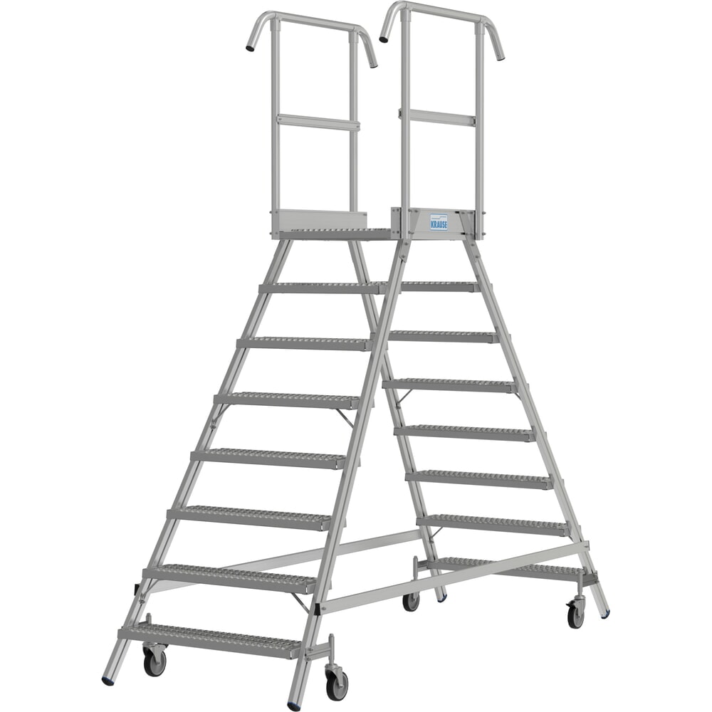 Číslo obrázku produktu 14: Mobilní plošinový žebřík splošinou KRAUSE® STABILO, oboustranný přístup, profilový rošt R13, 2 x 8 schodů