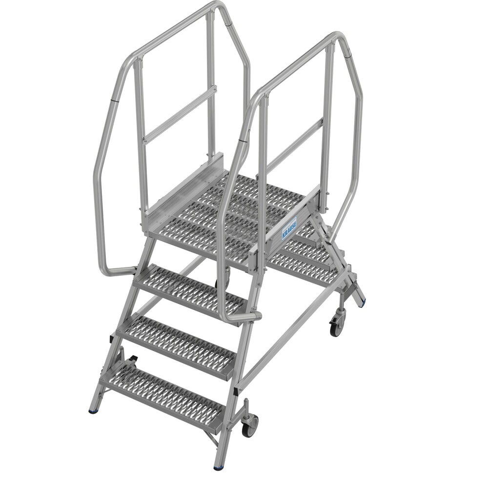 Číslo obrázku produktu 15: Mobilní plošinový žebřík splošinou KRAUSE® STABILO, oboustranný přístup, profilový rošt R13, 2 x 4 stupně