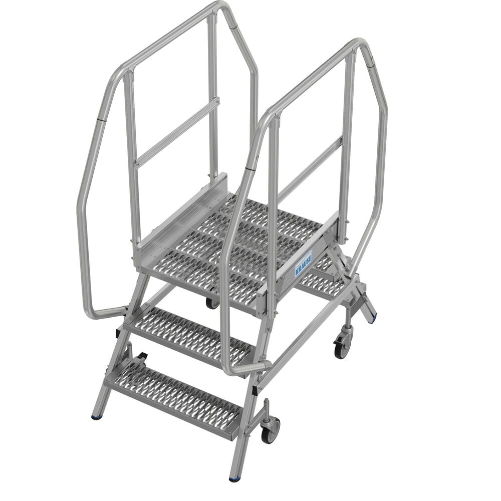 Číslo obrázku produktu 15: Mobilní plošinový žebřík splošinou KRAUSE® STABILO, oboustranný přístup, profilový rošt R13, 2 x 3 stupně