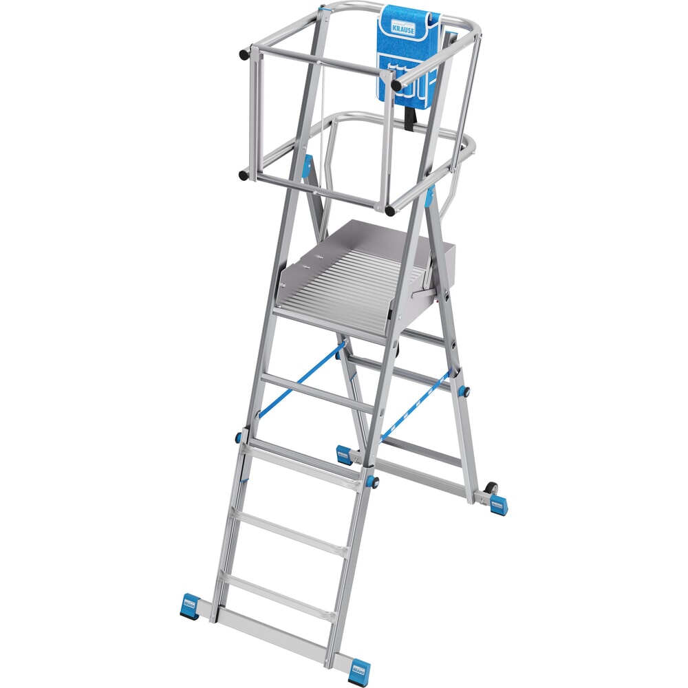 Číslo obrázku produktu 2: Teleskopický žebřík splošinou KRAUSE® STABILO s velkou plošinou ke stání SkyMatic 3–5 příček