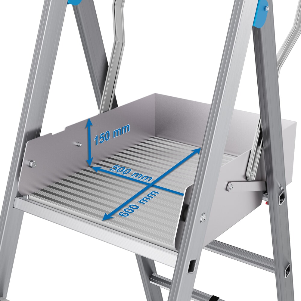 Číslo obrázku produktu 5: Teleskopický žebřík splošinou KRAUSE® STABILO s velkou plošinou ke stání SkyMatic 3–5 příček