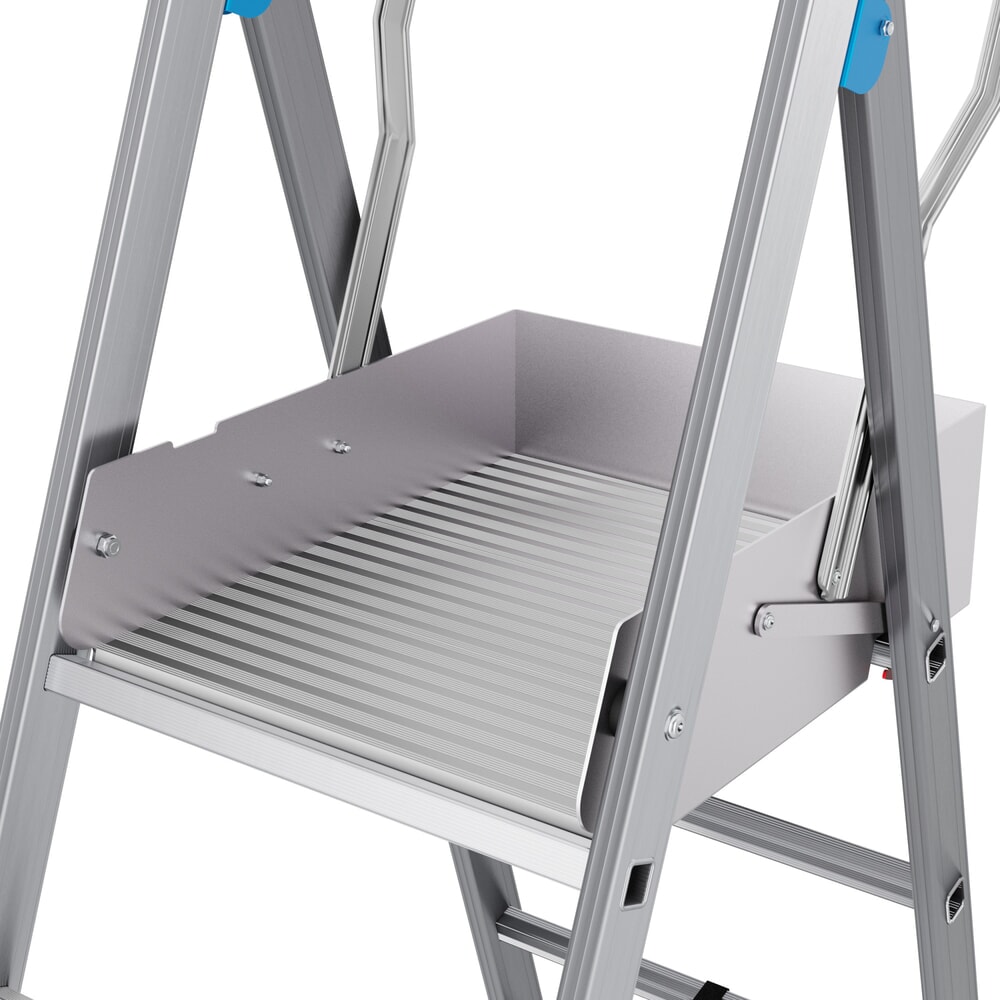 Číslo obrázku produktu 9: Teleskopický žebřík splošinou KRAUSE® STABILO s velkou plošinou ke stání SkyMatic 3–5 příček