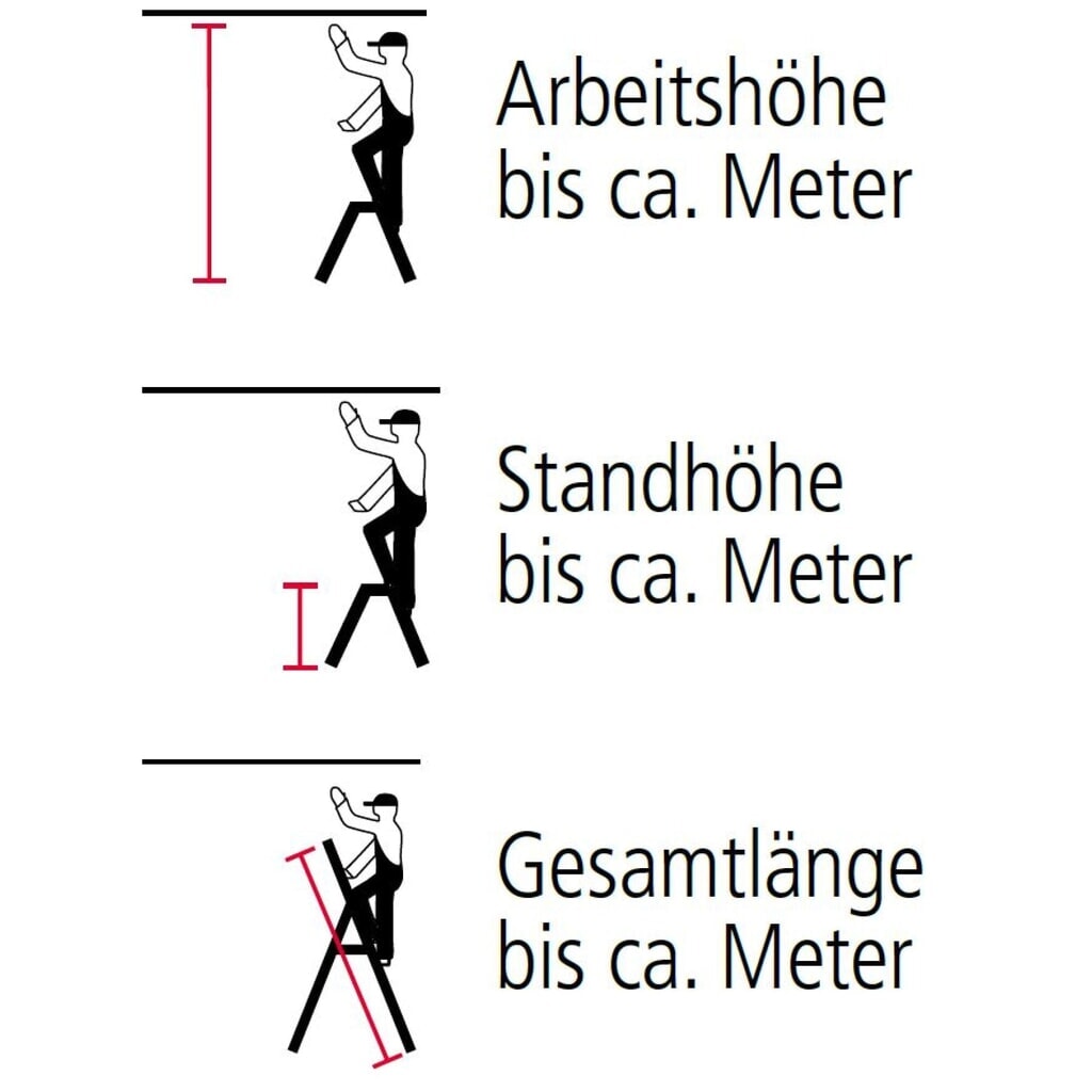Číslo obrázku produktu 4: Samostatně stojící žebřík KRAUSE®, vysokopevnostní lemování, hliník, výška při postavení 0,85 m