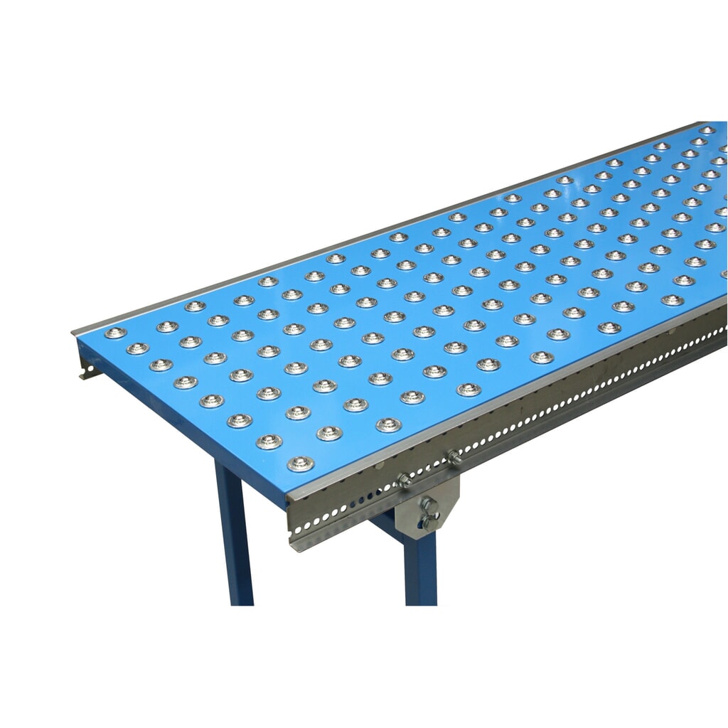 BLUME kuličkový dopravní stůl U-profil, Ø 22 mm, d × š 1 000 × 800 mm, rozteč 100 mm Obrázek produktu: BLUME kuličkový dopravní stůl U-profil, Ø 22 mm, d × š 1 000 × 800 mm, rozteč 100 mm