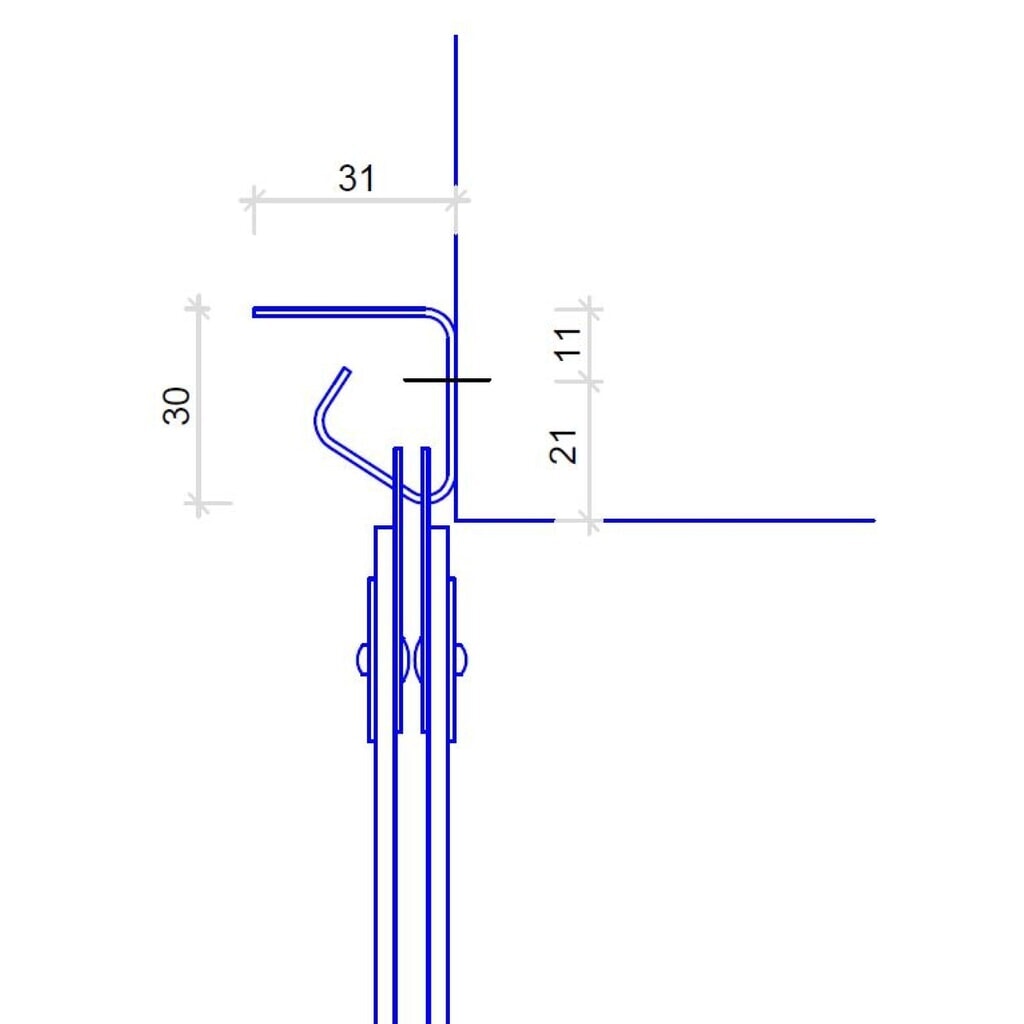 Číslo obrázku produktu 5: Lamelový závěs do vnitřních prostor, délka lamely 2000 mm, překrývání 36 mm