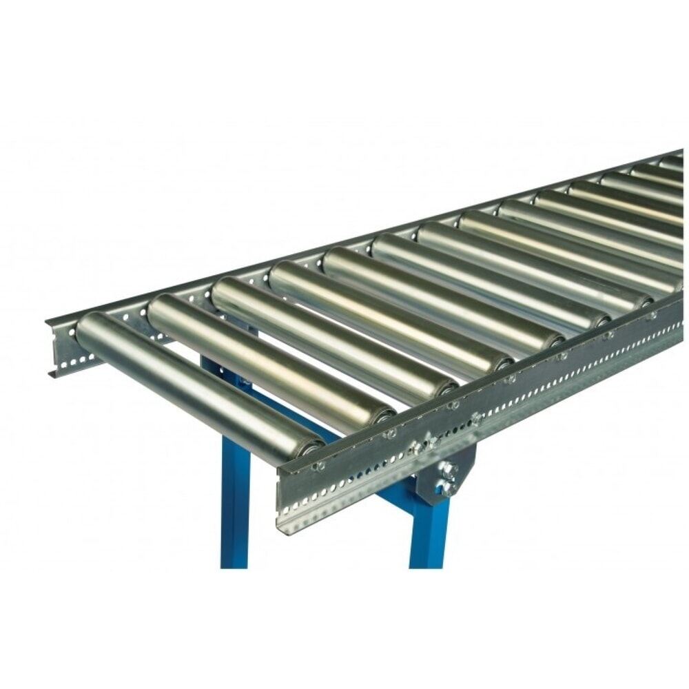 Číslo obrázku produktu 1: Lehký válečkový dopravník, ocelové válečky, Ø 50 mm, DxŠ 1000 x 500 mm, vzdálenost os 100 mm