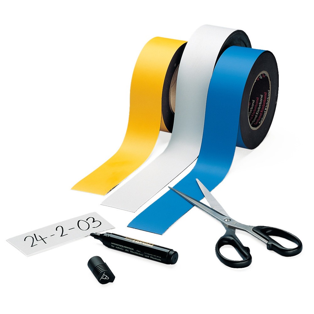 Číslo obrázku produktu 1: Magnetická popisovací páska, role, šířka 30 mm, bílá