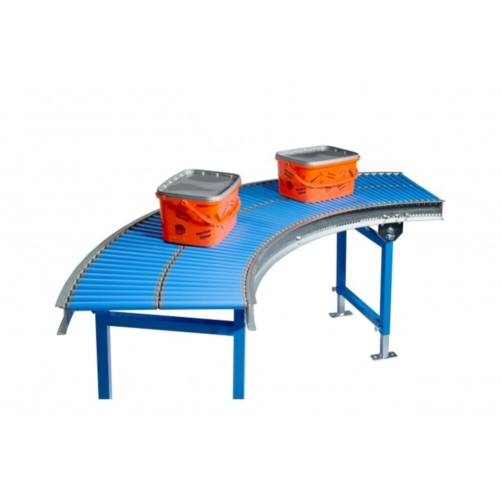 Číslo obrázku produktu 2: Malý válečkový dopravník, plastové válečky, oblouk 90°, odpružená osa, Ø 20 mm, šířka 300 mm