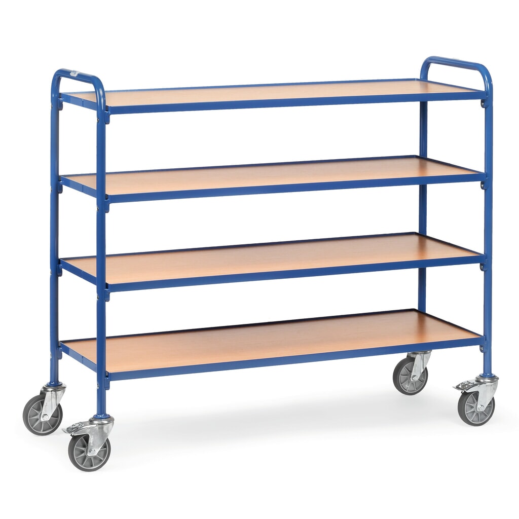 Manipulační vozík fetra® pro skladovací boxy, policové desky à 1 250 x 470 mm Obrázek produktu: Manipulační vozík fetra® pro skladovací boxy, policové desky à 1 250 x 470 mm