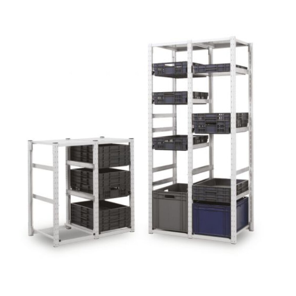 Číslo obrázku produktu 1: ManOrga Regál na euroboxy, základní pole, VxŠxH 2000 x 407 x 600 mm