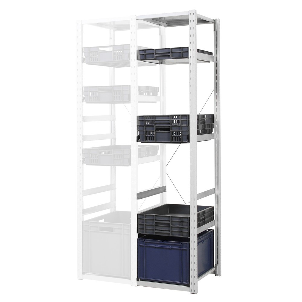 Číslo obrázku produktu 2: ManOrga Regál na euroboxy, přídavné pole, VxŠxH 2000 x 307 x 400 mm