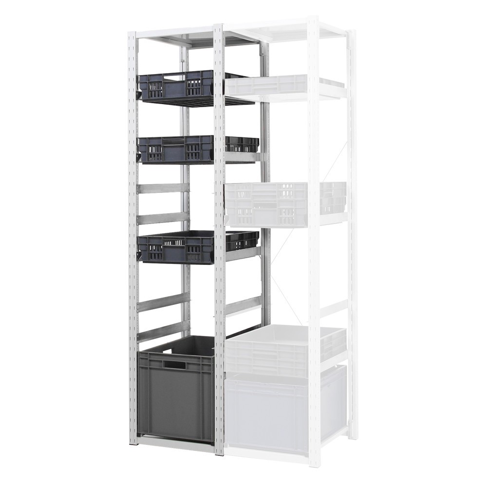 Číslo obrázku produktu 2: ManOrga Regál na euroboxy, základní pole, VxŠxH 2000 x 307 x 400 mm
