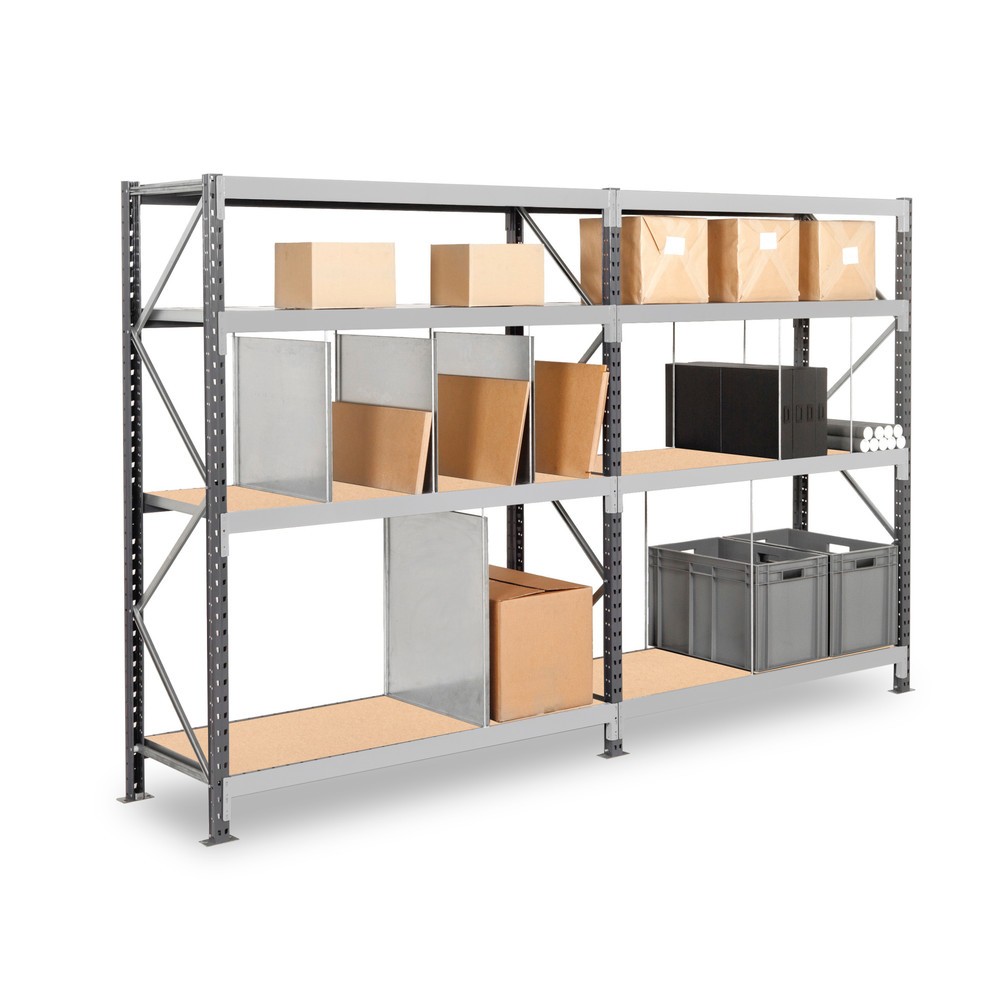 Číslo obrázku produktu 4: ManOrga Široký regál s dřevotřískovými deskami, přídavné pole, VxŠxH 2000 x 3000 x 800 mm