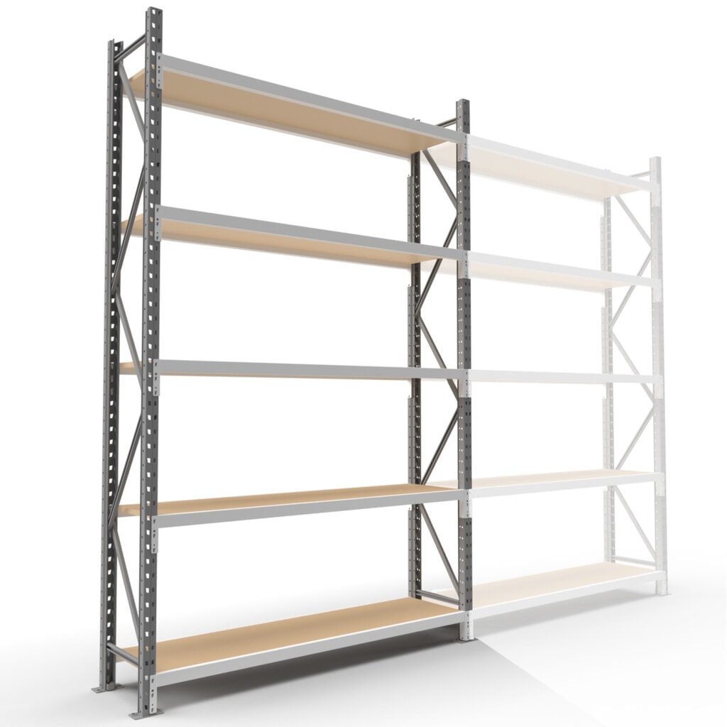 Číslo obrázku produktu 6: ManOrga Široký regál s dřevotřískovými deskami, základní pole, VxŠxH 3000 x 1800 x 600 mm