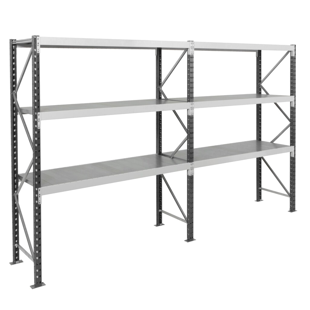 Široký regál ManOrga s ocelovými panely, přídavné pole, nosnost police 710 kg, VxŠxH 2 500 x 2 250 x 600 mm Číslo obrázku produktu 6: Široký regál ManOrga s ocelovými panely, přídavné pole, nosnost police 710 kg, VxŠxH 2 500 x 2 250 x 600 mm