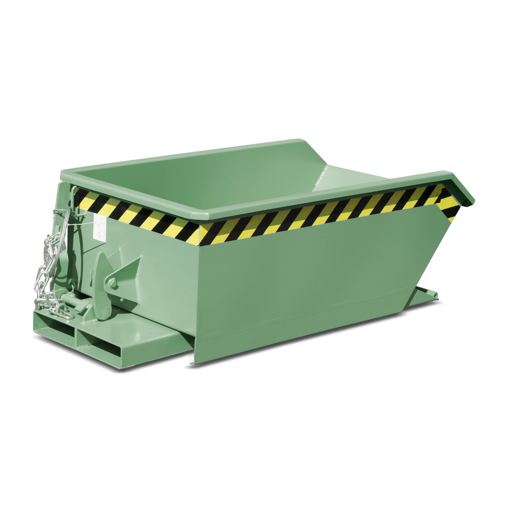 Číslo obrázku produktu 4: Mini vyklápěcí zásobník Bauer®, extrémně nízká konstrukce, lakované provedení, objem 0,27 m³, RAL 5012 světle modrá