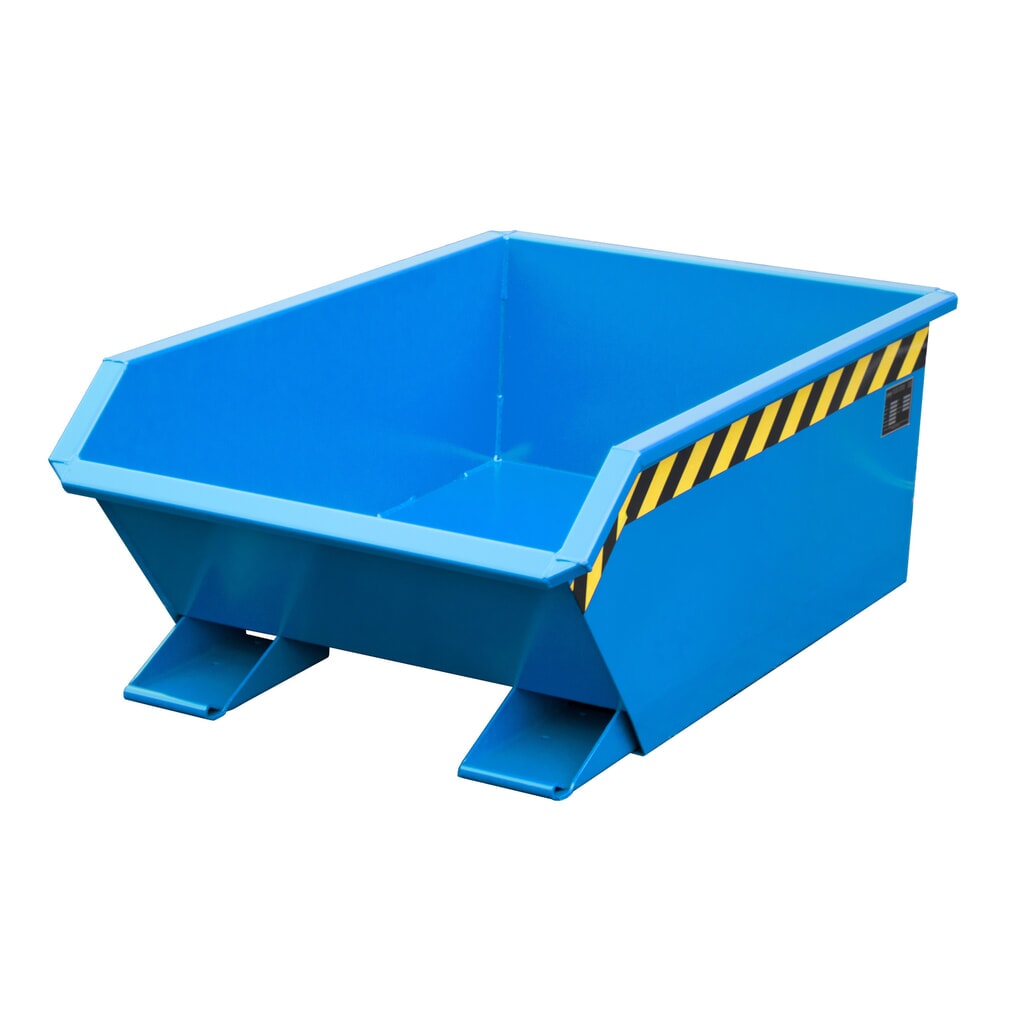 Mini vyklápěcí zásobník Bauer®, extrémně nízká konstrukce, lakované provedení, objem 0,27 m³, RAL 5012 světle modrá Obrázek produktu: Mini vyklápěcí zásobník Bauer®, extrémně nízká konstrukce, lakované provedení, objem 0,27 m³, RAL 5012 světle modrá