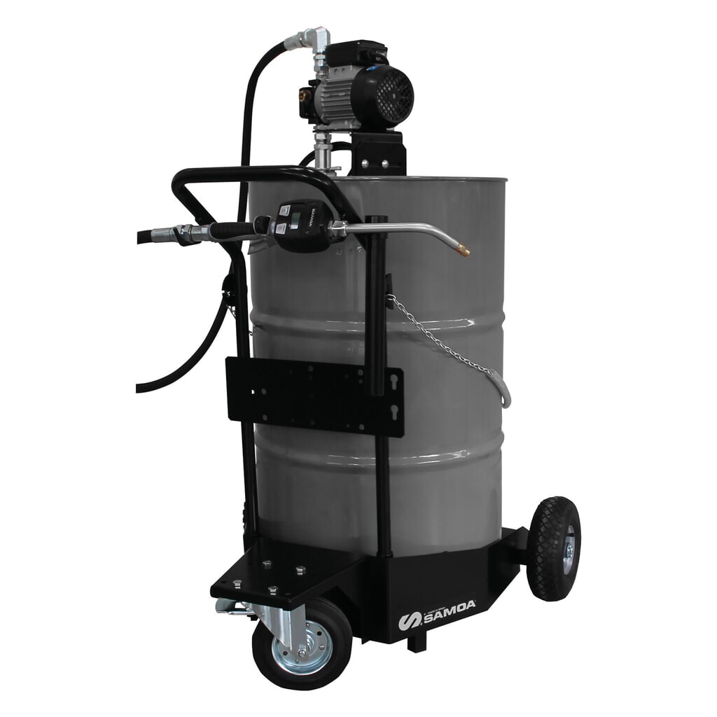 Mobilní elektrická čerpadla SAMOA Pumpmatic s vozíkem pro sudy 200 litrů s elektrickým ručním průtokoměrem Obrázek produktu: Mobilní elektrická čerpadla SAMOA Pumpmatic s vozíkem pro sudy 200 litrů s elektrickým ručním průtokoměrem