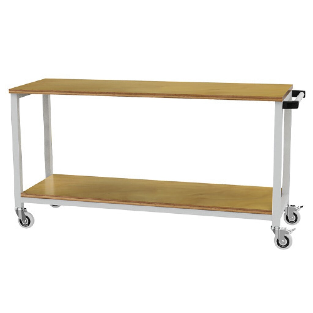 Obrázek produktu: Mobilní pracovní stůl Bedrunka+Hirth R 18-16, VxŠxH 880 x 1500 x 540 mm, světle šedá, 1 ks police