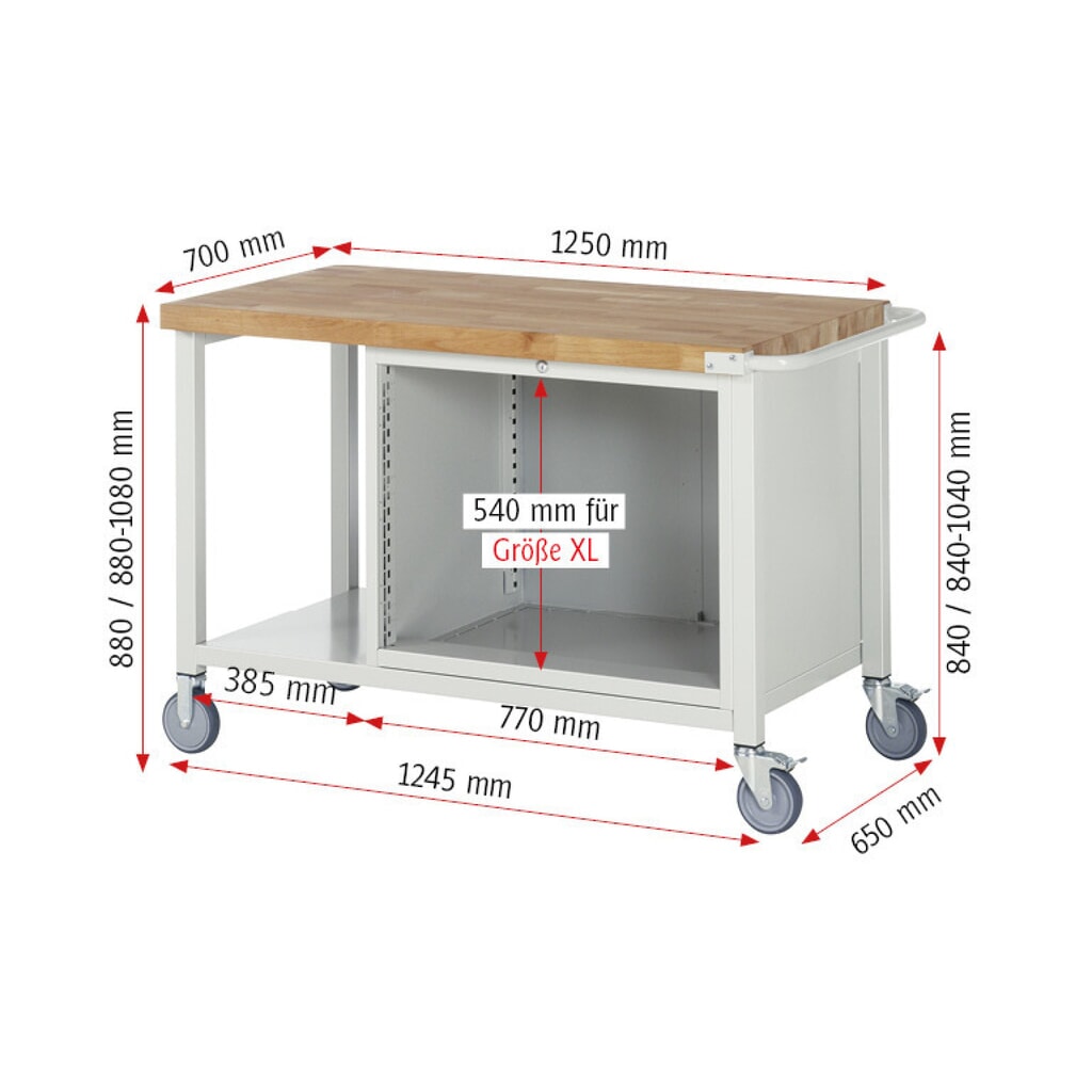 Mobilní pracovní stůl RAU řada 8000, 1 odkládací police, VxŠxH 880 x 1250 x 700 mm, 2x zásuvka s výsuvem 90 %, 2 x 270 mm Číslo obrázku produktu 5: Mobilní pracovní stůl RAU řada 8000, 1 odkládací police, VxŠxH 880 x 1250 x 700 mm, 2x zásuvka s výsuvem 90 %, 2 x 270 mm