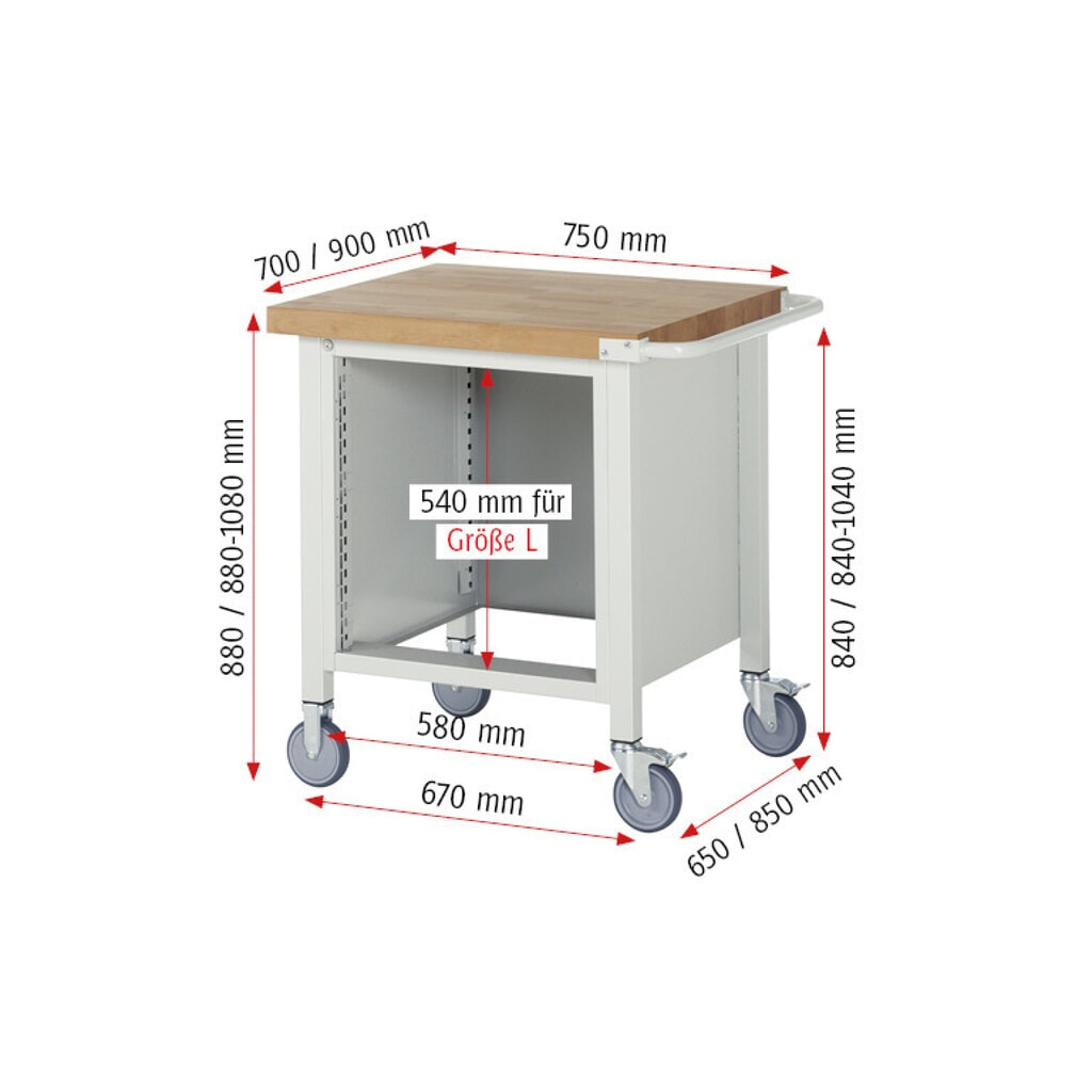 Mobilní pracovní stůl RAU řada 8000, 1 kontejner, VxŠxH 880-1080 x 750 x 700 mm, 5 zásuvek, 2 x 90, 3 x 120 mm Číslo obrázku produktu 8: Mobilní pracovní stůl RAU řada 8000, 1 kontejner, VxŠxH 880-1080 x 750 x 700 mm, 5 zásuvek, 2 x 90, 3 x 120 mm