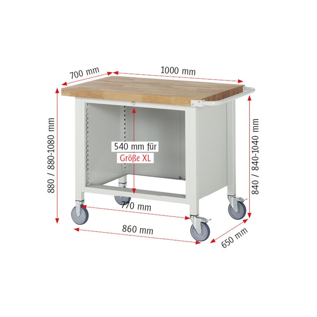 Mobilní pracovní stůl RAU řada 8000, VxŠxH 880 x 1000 x 700 mm, 3x zásuvka s výsuvem 100 %, 3 x 180 mm, nosnost zásuvky 75 kg Číslo obrázku produktu 6: Mobilní pracovní stůl RAU řada 8000, VxŠxH 880 x 1000 x 700 mm, 3x zásuvka s výsuvem 100 %, 3 x 180 mm, nosnost zásuvky 75 kg