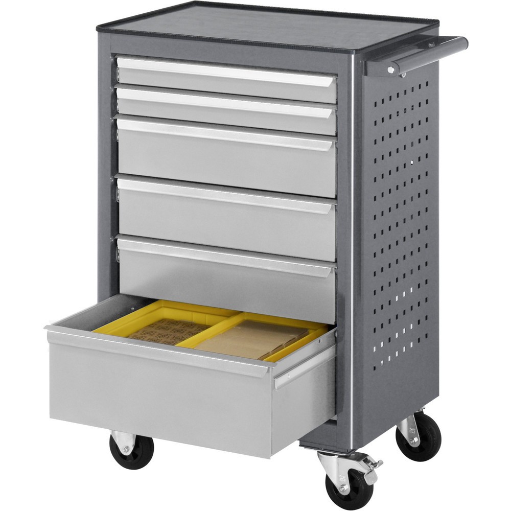 Číslo obrázku produktu 2: Mobilní pracovní stůl RAU řada adlatus, VxŠxH 950 x 675 x 450 mm, 6x zásuvka 2 x 65, 3 x 125, 1 x 90 mm, pracovní deska ABS