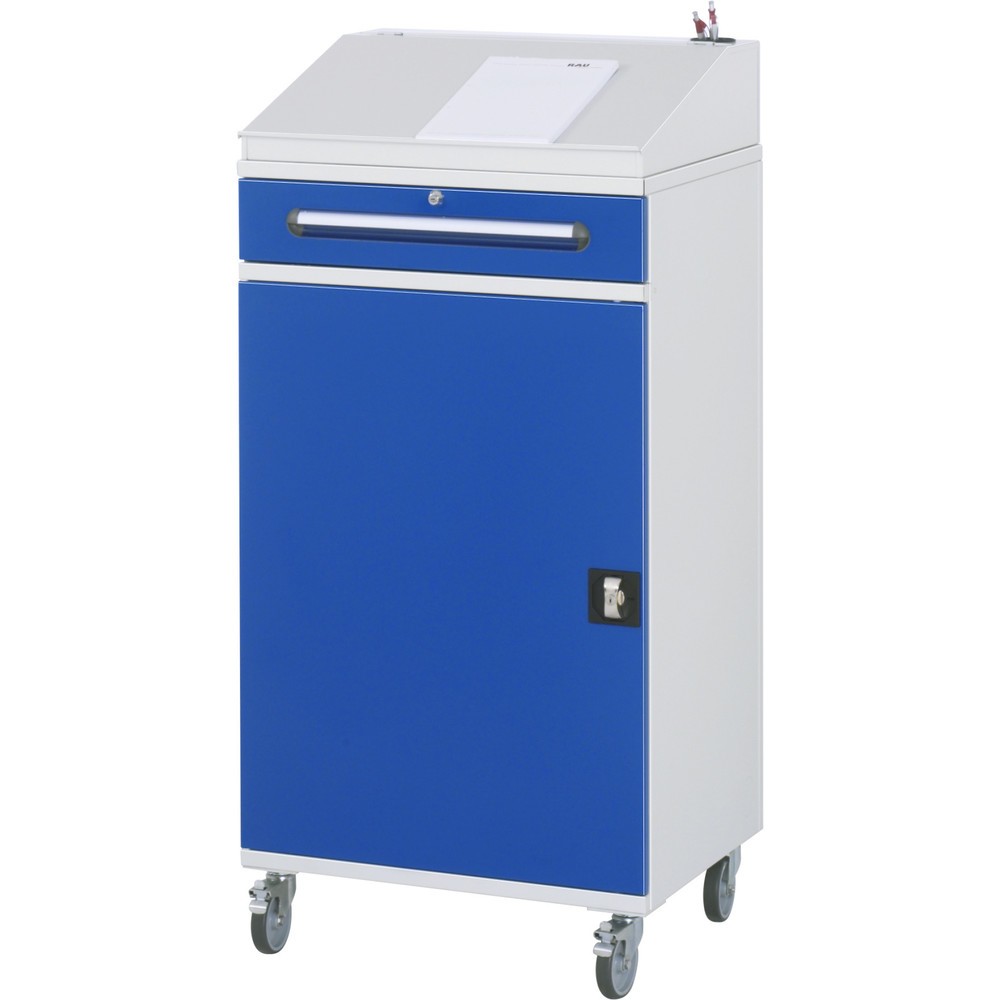 Číslo obrázku produktu 2: Mobilní prezentační pult RAU, VxŠxH 1235-1345 x 650 x 520 mm, zásuvky 1 x 80 mm, 1 x 120 mm