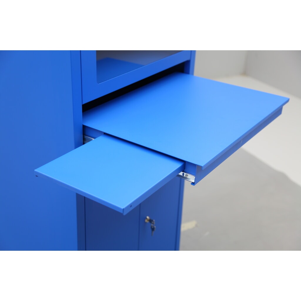 Číslo obrázku produktu 6: Mobilní skříň na počítač HEMMDAL HCS-1, VxŠxH 1750 x 650 x 550 mm, hořcová modř
