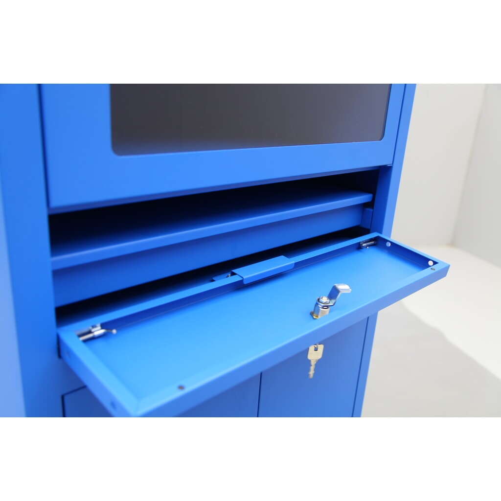 Číslo obrázku produktu 7: Mobilní skříň na počítač HEMMDAL HCS-1, VxŠxH 1750 x 650 x 550 mm, hořcová modř