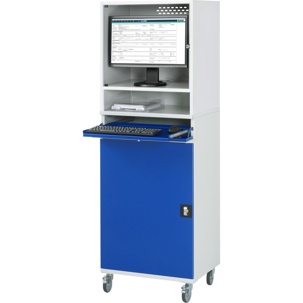 Číslo obrázku produktu 2: Skříň pro počítač RAU, kryt na monitor, zásuvka na klávesnici, křídlové dveře, mobilní