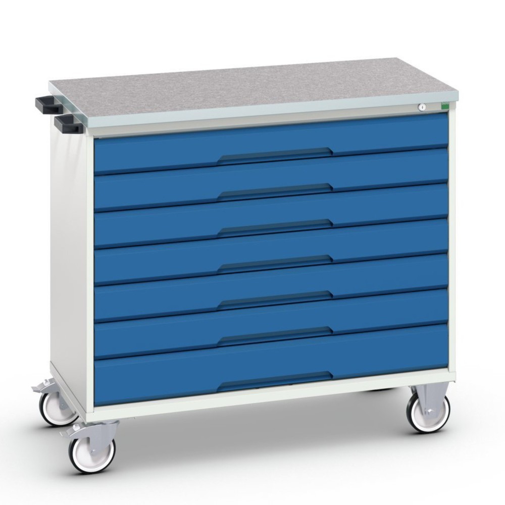 Obrázek produktu: Mobilní skříň se zásuvkami bott verso s 7 zásuvkami a s vrchní částí z linolea, ŠxHxV: 1050 x 600 x 980 mm