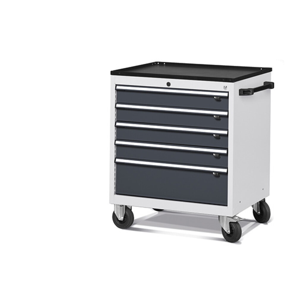 Obrázek produktu: Mobilní skříň se zásuvkami Fami FLEXA, 5 zásuvek, VxŠxH 853 x 794 x 600 mm, světle šedá, antracit