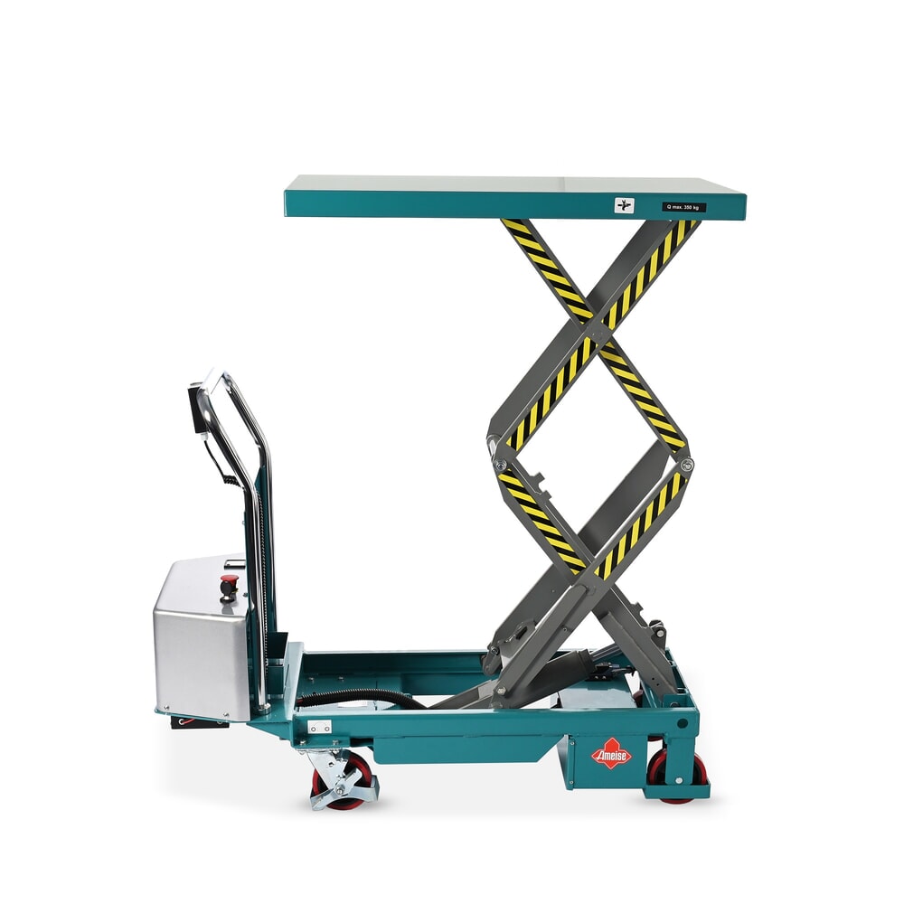 Číslo obrázku produktu 6: Vozík se zvedacím stolem Ameise® s dvojitým nůžkovým mechanismem, elektrický, nosnost 350 kg, cca 910 x 500 mm