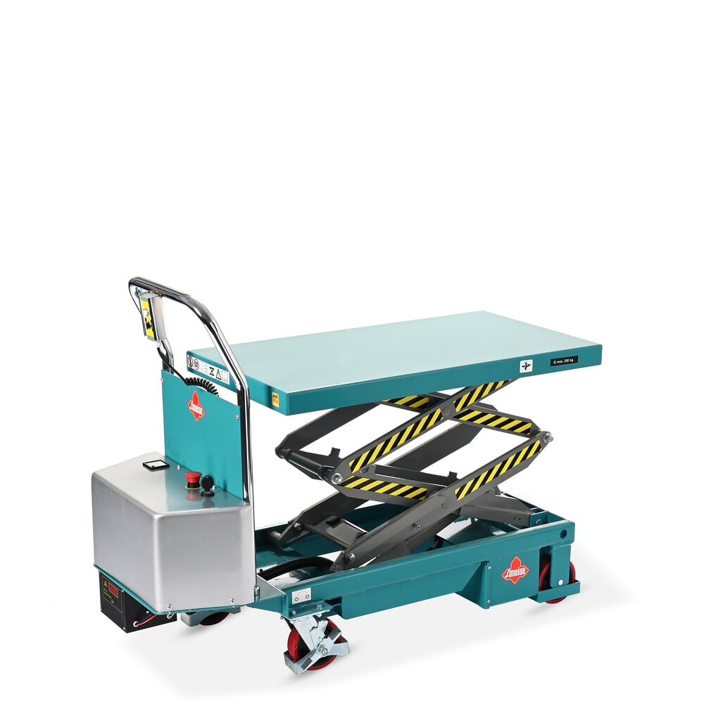 Číslo obrázku produktu 10: Vozík se zvedacím stolem Ameise® s dvojitým nůžkovým mechanismem, elektrický, nosnost 350 kg, cca 910 x 500 mm