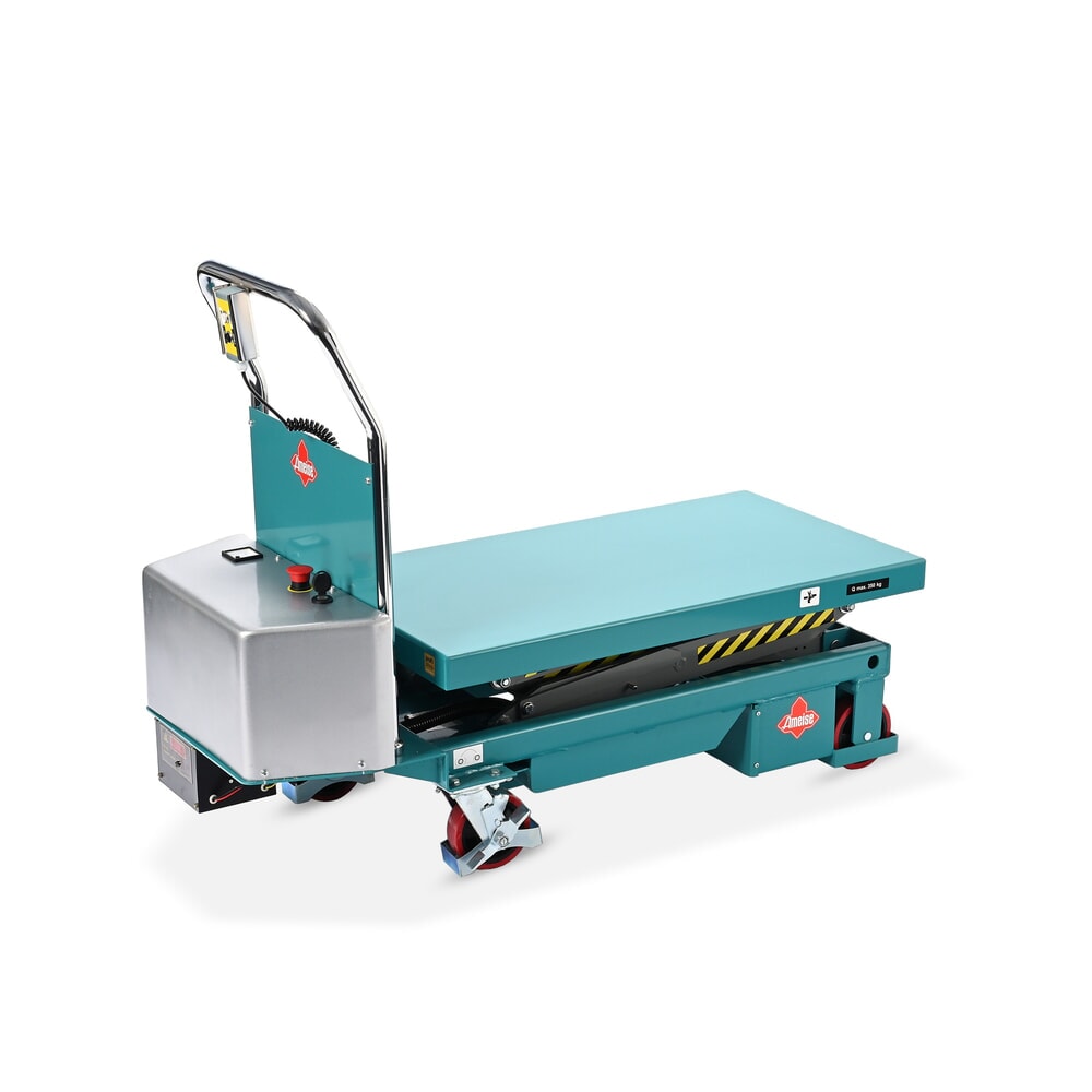 Číslo obrázku produktu 12: Vozík se zvedacím stolem Ameise® s dvojitým nůžkovým mechanismem, elektrický, nosnost 350 kg, cca 910 x 500 mm