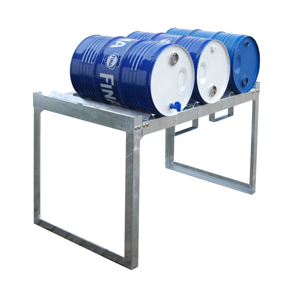Číslo obrázku produktu 2: Bauer® Modulární regálový systém na sudy, v×š×h 780 × 1310 × 800 mm, pro 3 sudy à 60 l