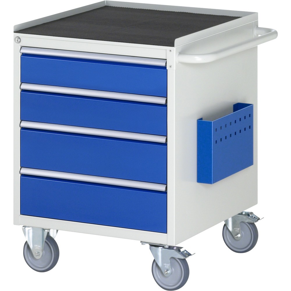 Číslo obrázku produktu 1: Dílenský vozík RAU, řada 7000, V×Š×H 795 × 580 × 650 mm, 4 zásuvky velikost L, kovová odkládací plocha