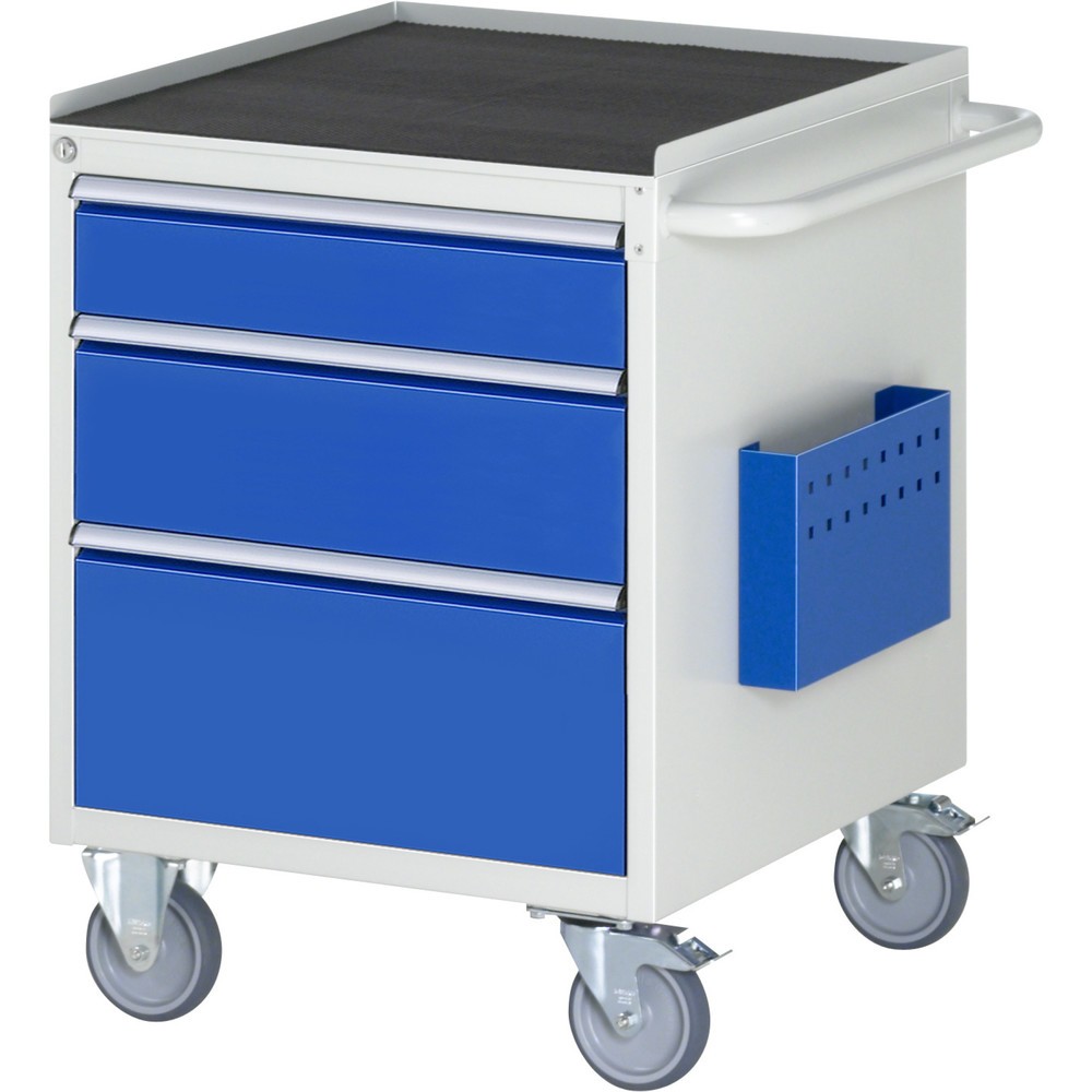 Číslo obrázku produktu 1: Montážní vozík RAU řada 7000, VxŠxH 795 x 580 x 650 mm, 3x zásuvka 1 x 120, 1 x 180, 1 x 240 mm, kovová pracovní deska