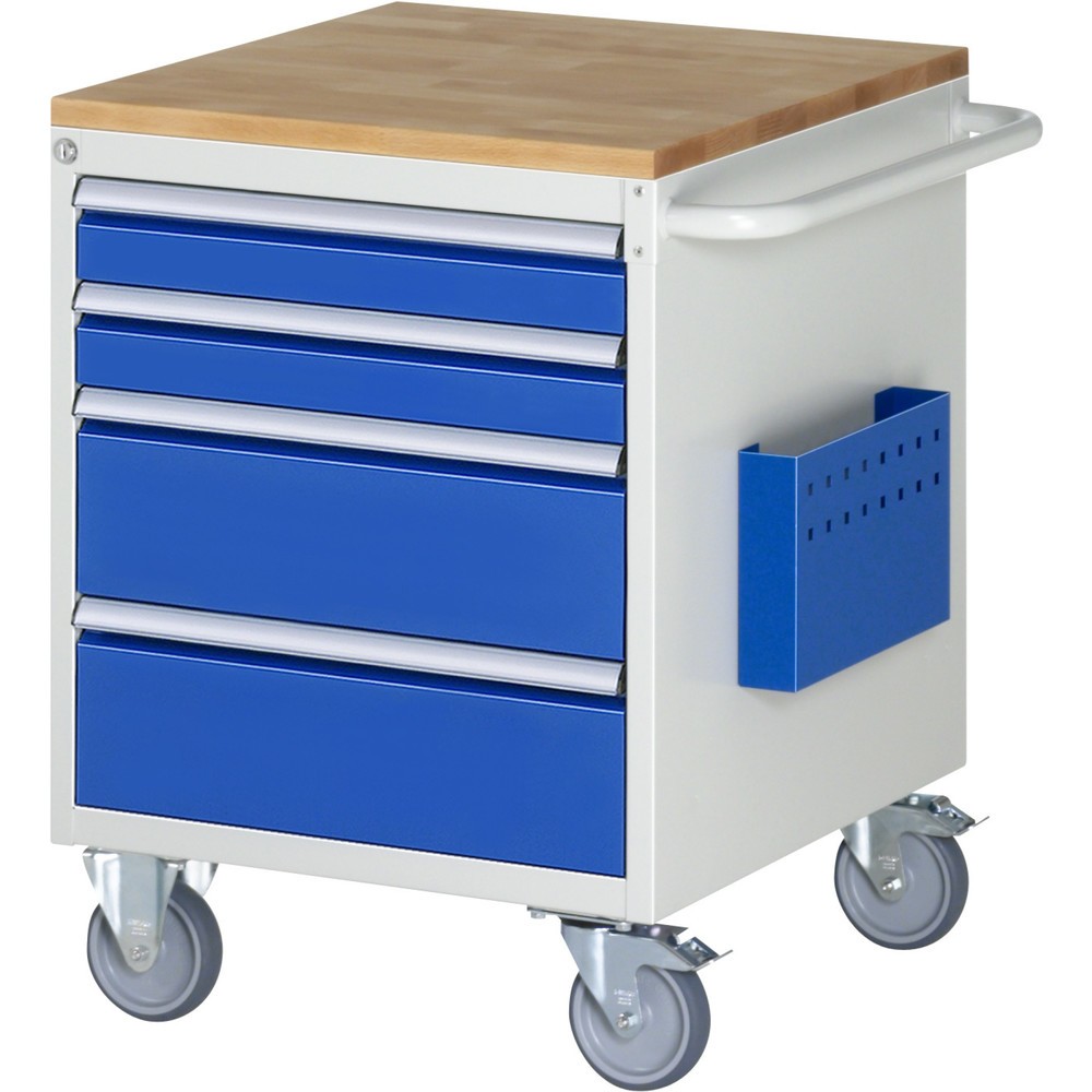 Montážní vozík RAU řada 7000, VxŠxH 795 x 580 x 650 mm, 4x zásuvka 2 x 90, 2 x 180 mm, buková pracovní deska Obrázek produktu: Montážní vozík RAU řada 7000, VxŠxH 795 x 580 x 650 mm, 4x zásuvka 2 x 90, 2 x 180 mm, buková pracovní deska