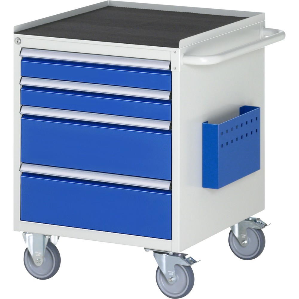 Číslo obrázku produktu 1: Montážní vozík RAU řada 7000, VxŠxH 795 x 580 x 650 mm, 4x zásuvka 2 x 90, 2 x 180 mm, kovová pracovní deska
