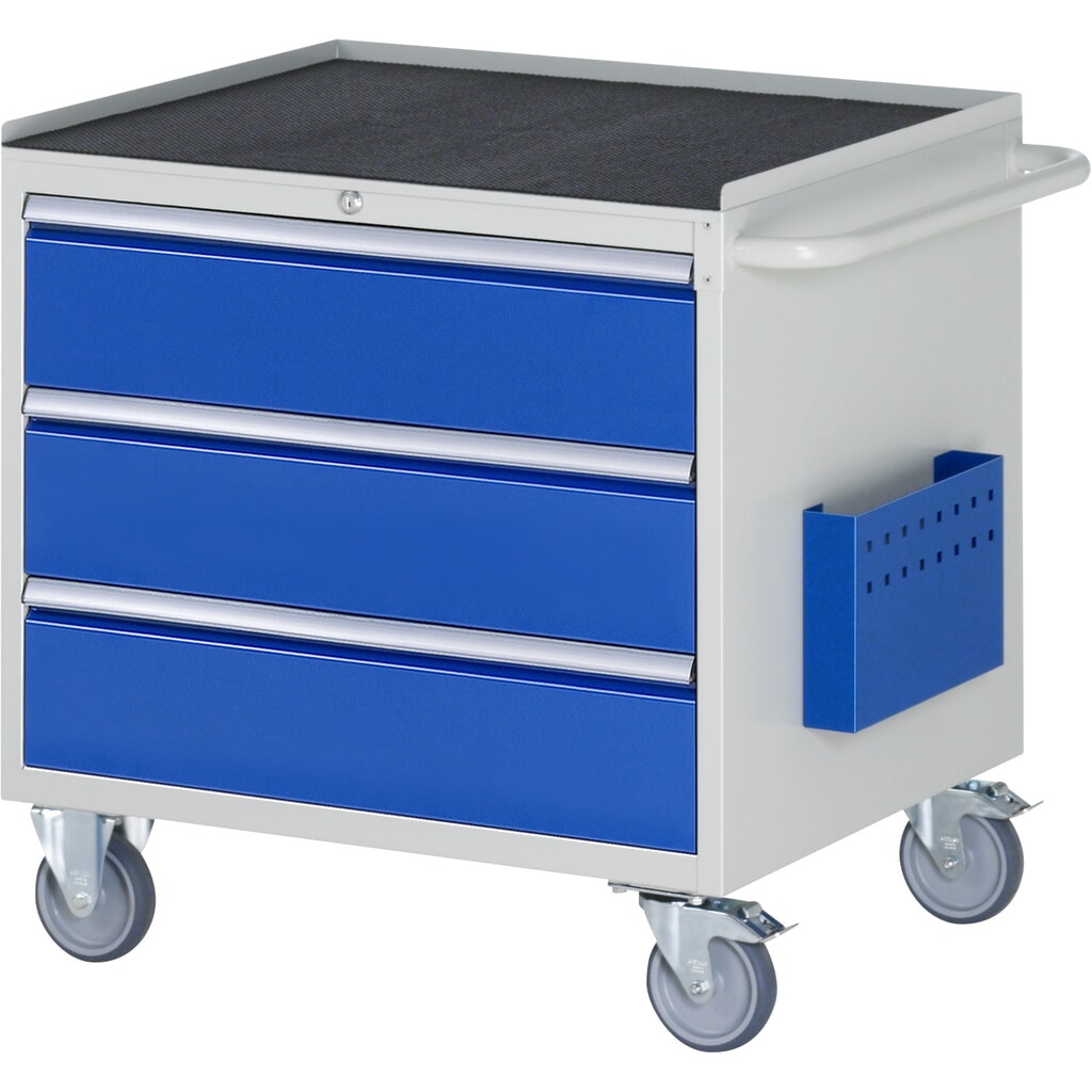 Dílenský vozík RAU, řada 7000, V׊×H 795 × 770 × 650 mm, 3 zásuvky, velikost XL, kovová odkládací plocha Obrázek produktu: Dílenský vozík RAU, řada 7000, V׊×H 795 × 770 × 650 mm, 3 zásuvky, velikost XL, kovová odkládací plocha