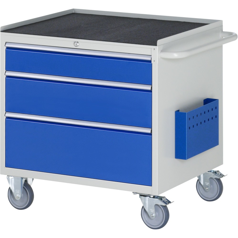 Obrázek produktu: Montážní vozík RAU řada 7000, VxŠxH 795 x 770 x 650 mm, 3x zásuvka 1 x 120, 1 x 180, 1 x 240 mm, kovová pracovní deska
